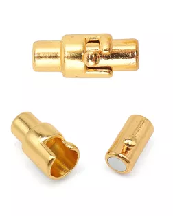4AR358 Замок магнитно-поворотный для круглого шнура 3*15мм, 2шт/упак, Astra&Craft (Светлое золото) арт. АРС-56494-1-АРС0001287344