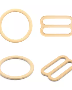 Кольца и регуляторы для бретелей бюстгальтера 15 мм, металл/эмаль, 20 шт/упак, цвет телесный арт. АРС-57781-1-АРС0001288569