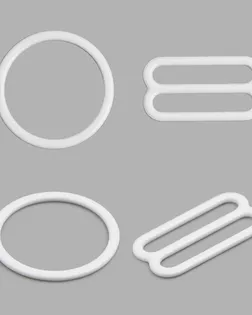 Кольца и регуляторы для бретелей бюстгальтера 20 мм, металл/эмаль, 20 шт/упак, цвет белый арт. АРС-57783-1-АРС0001288572