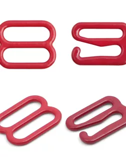 Крючки и регуляторы для бретелей бюстгальтера 10 мм, металл/эмаль, 18 шт/упак, цвет темно-красный арт. АРС-57792-1-АРС0001288581