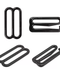 Крючки и регуляторы для бретелей бюстгальтера 20 мм, металл/эмаль, 18 шт/упак, цвет черный арт. АРС-57800-1-АРС0001288590
