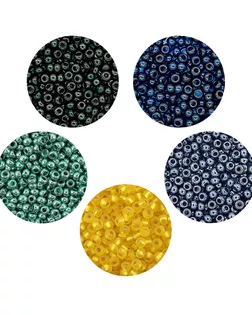 Набор бисера Preciosa 062, 5 цветов по 20 гр, № 10/0, диаметр 2,3 мм, 100 гр арт. АРС-58389-1-АРС0001292269