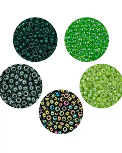 Набор бисера Preciosa 065, 5 цветов по 20 гр, № 10/0, диаметр 2,3 мм, 100 гр арт. АРС-58392-1-АРС0001292272