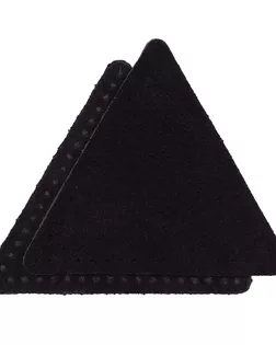 59126 Заплатки пришивные из замши, треугольник равносторонний 8см с перфорацией, 2шт/упак, 100% кожа (20 черный) арт. АРС-59348-1-АРС0001292613