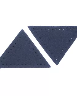 59901 Заплатки пришивные из замши, треугольник равнобедр., стор.5см, с перфорацией, 2шт/уп, 100%кожа (22 темно-синий) арт. АРС-58892-1-АРС0001292706