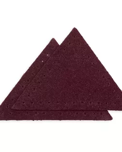 59902 Заплатки пришивные из замши, треугольник равнобедр., стор.6см, с перфорацией, 2шт/уп, 100%кожа (31 бордовый) арт. АРС-58903-1-АРС0001292717