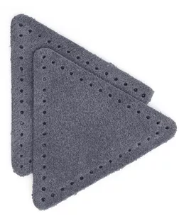 59116 Заплатки пришивные из замши, треугольник равносторонний 6см с перфорацией, 2шт/упак, 100% кожа (26 серый) арт. АРС-58998-1-АРС0001294498