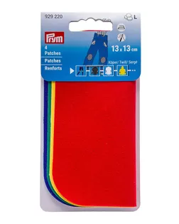 929220 Заплатки из саржи,термоклеевые 13*13см упак(4шт) красный, желтый, зеленый, синий цв. Prym арт. АРС-60794-1-АРС0001297533