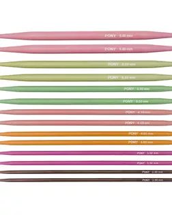 48421 Набор съемных спиц COLOUR 3/3,5/4/4,5/5/6/7 мм*14 см, алюм. PONY арт. АРС-61907-1-АРС0001297885