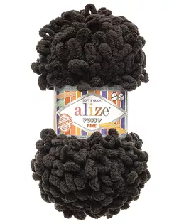Пряжа Alize 'Puffy Fine' 100г 14,5м (100% микрополиэстер) (1060 черно-серый) арт. АРС-61150-1-АРС0001299785