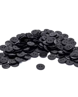 CB K-15 Пуговица супатная 24L (15мм) 2 прокола, пластик (s.black (черный глянец)) арт. АРС-61276-1-АРС0001300422