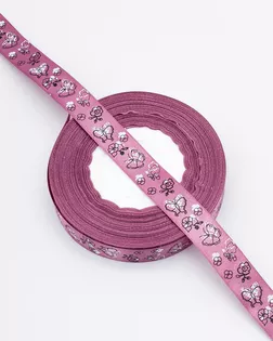 4001 Лента с принтом 'Бабочки' 2см*45,72м (сиреневый) арт. АРС-62877-1-АРС0001302134
