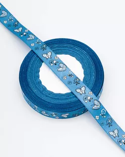 4001 Лента с принтом 'Бабочки' 2см*45,72м (синий) арт. АРС-62888-1-АРС0001302741