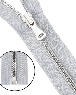 6535-0301 Молния металл-серебро, тесьма с метанитью-серебро, T5 1 замок 60см арт. АРС-62033-1-АРС0001303139 6535-0301 Молния металл-серебро, тесьма с метанитью-серебро, T5 1 замок 60см арт. АРС-62033-1-АРС0001303139