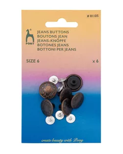 81105 Пуговицы джинсовые 17мм 'Лавровый венок' материал верха сталь, т.медь, упак(6шт), PONY арт. АРС-64207-1-АРС0001304015