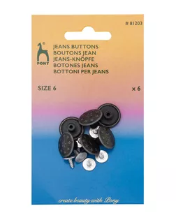 81203 Пуговицы джинсовые 17мм 'Звезды' материал верха латунь, т.олово, упак(6шт), PONY арт. АРС-64212-1-АРС0001304021