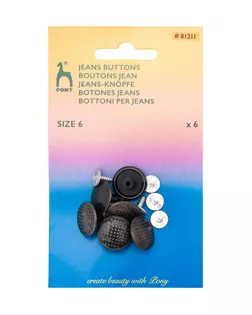 81211 Пуговицы джинсовые 17мм 'Точки' материал верха латунь, т.олово, упак(6шт), PONY арт. АРС-64170-1-АРС0001304028