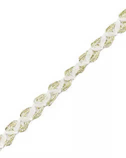 С884Г7 Тесьма вяз. отделочная 15мм*10м (белый/золото) арт. АРС-62208-1-АРС0001304644