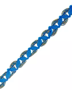 С884Г7 Тесьма вяз. отделочная 15мм*10м (бирюза/золото) арт. АРС-62210-1-АРС0001304646