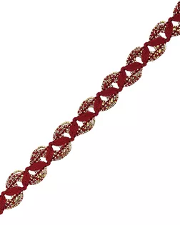 С884Г7 Тесьма вяз. отделочная 15мм*10м (бордо/золото) арт. АРС-62212-1-АРС0001304648