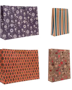 Набор подарочных пакетов крафт, 4 шт, 170г/м2, (38*12*50см, 31*10*42см) арт. АРС-63263-1-АРС0001305522