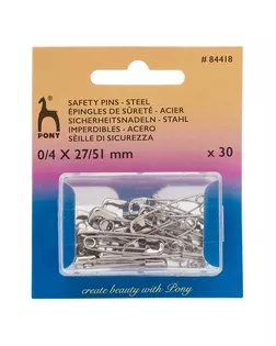 84418 Булавки английские 27-51мм, сталь, 30шт, PONY арт. АРС-64133-1-АРС0001307120 84418 Булавки английские 27-51мм, сталь, 30шт, PONY арт. АРС-64133-1-АРС0001307120