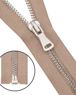 6535-0208 Молния металлическая Т5 1 замок 60см, никель (128 бежево-серый) арт. АРС-64397-1-АРС0001307511 6535-0208 Молния металлическая Т5 1 замок 60см, никель (128 бежево-серый) арт. АРС-64397-1-АРС0001307511
