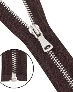 6535-0208 Молния металлическая Т5 1 замок 60см, никель (141 темно-коричневый) арт. АРС-64402-1-АРС0001307516 6535-0208 Молния металлическая Т5 1 замок 60см, никель (141 темно-коричневый) арт. АРС-64402-1-АРС0001307516