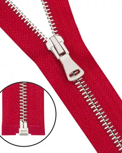 6535-0308 Молния металлическая Т5 1 замок 65см, никель (519 красный) арт. АРС-64411-1-АРС0001307525
