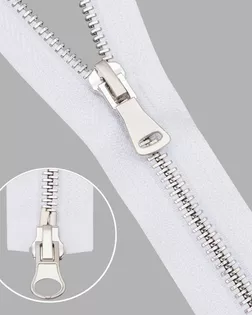 6535-0312 Молния металлическая Т5 2 замка 75см, никель (501 белый) арт. АРС-64423-1-АРС0001307537