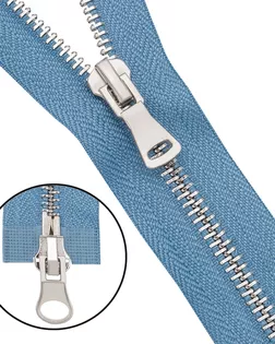 6535-0312 Молния металлическая Т5 2 замка 75см, никель (231 серо-голубой) арт. АРС-64430-1-АРС0001307544