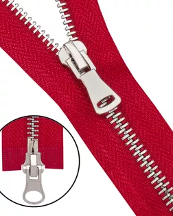 6535-0312 Молния металлическая Т5 2 замка 75см, никель (519 красный) арт. АРС-64431-1-АРС0001307545