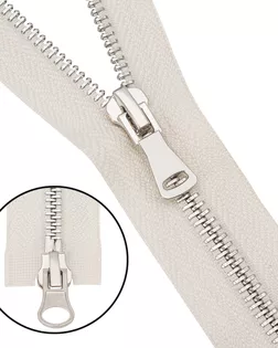 6535-0309 Молния металлическая Т5 2 замка 60см, никель (571 молочный) арт. АРС-64333-1-АРС0001307588 6535-0309 Молния металлическая Т5 2 замка 60см, никель (571 молочный) арт. АРС-64333-1-АРС0001307588