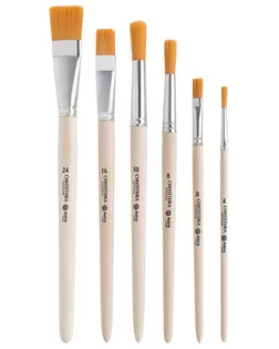 Набор кистей №2, синтетика (плоская №8,16,24, круглая №4,8,10), 6шт/уп, Astra&Craft арт. АРС-63735-1-АРС0001307646