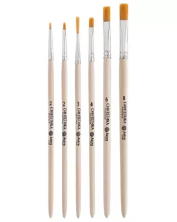 Набор кистей №8, синтетика (плоская №2,4,6,8, круглая №3, круглая №2 ук./в 0,5), 6шт/уп, Astra&Craft арт. АРС-63741-1-АРС0001307652