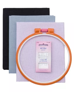 Набор цветной канвы 624010-14C/T, 50*50см, черный/серый/сиреневый, Bestex арт. АРС-64527-1-АРС0001308561