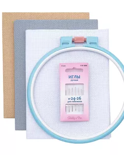 Набор цветной канвы 624010-14C/T, 50*50см, белый/серый/бежевый, Bestex арт. АРС-63781-1-АРС0001308564