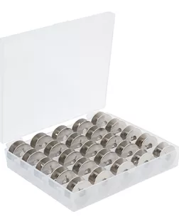 Набор металлических шпулек для швейных машин в пластиковом контейнере, d-20, 7мм, h-8,8мм, 25 шт арт. АРС-63799-1-АРС0001309790