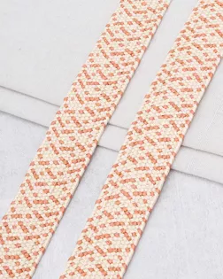 3Al294 Стропа ременная с принтом эластичная (100% полипропиленовое волокно) 40мм*45,72м (ZH821 бежевый/коричневый) арт. АРС-65310-1-АРС0001310325