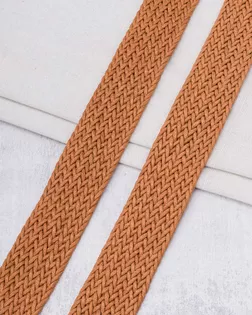 3Al299 Стропа ременная плетеная вощёная (100% полиэстер) 45мм*45,72м (ZH109 оранжево-коричневый) арт. АРС-65325-1-АРС0001310340