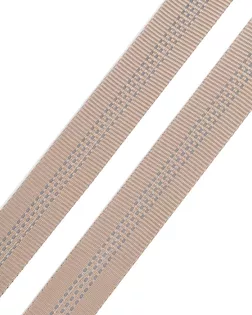 3Al355 Стропа ременная со светоотражающими полосками (100% полиэстер) 24мм*45,72м (03 бежевый) арт. АРС-65186-1-АРС0001310376