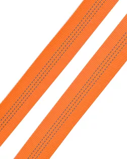 3Al355 Стропа ременная со светоотражающими полосками (100% полиэстер) 24мм*45,72м (11 оранжевый) арт. АРС-65188-1-АРС0001310378