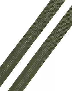 3Al355 Стропа ременная со светоотражающими полосками (100% полиэстер) 24мм*45,72м (19 хаки) арт. АРС-65189-1-АРС0001310379