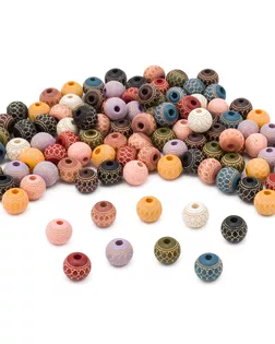 1AL070-3 Бусины деревянные, цвет.микс, с ажурным орнаментом, круглые, 10мм,100шт(+/-10), Astra&Craft арт. АРС-65622-1-АРС0001310758 1AL070-3 Бусины деревянные, цвет.микс, с ажурным орнаментом, круглые, 10мм,100шт(+/-10), Astra&Craft арт. АРС-65622-1-АРС0001310758