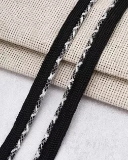 3Al303 Кант декоративный с люрексом 11мм*27,43м (04 черный/серебро) арт. АРС-65257-1-АРС0001310809