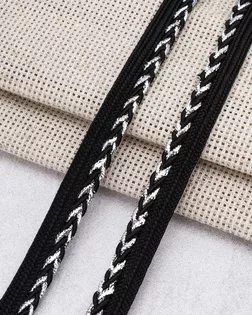 3Al304 Кант декоративный с люрексом, цвет 01 черный/серебро 11мм*27,43м арт. АРС-65260-1-АРС0001310812