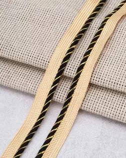 3Al306 Кант декоративный с люрексом, цвет золото/черный 11мм*27,43м арт. АРС-65262-1-АРС0001310814