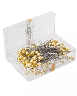 4AL-119 Булавки с цветной головкой 3,8см в футляре, упак/100шт, Hobby&Pro (золото) арт. АРС-65681-1-АРС0001310968