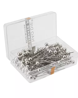 4AL-119 Булавки с цветной головкой 3,8см в футляре, упак/100шт, Hobby&Pro (серебро) арт. АРС-65682-1-АРС0001310969