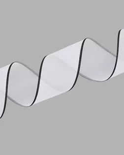 3Al317 Лента декоративная (100% органза) 4см*9,14м, цв. белый с черным краем арт. АРС-65637-1-АРС0001311517